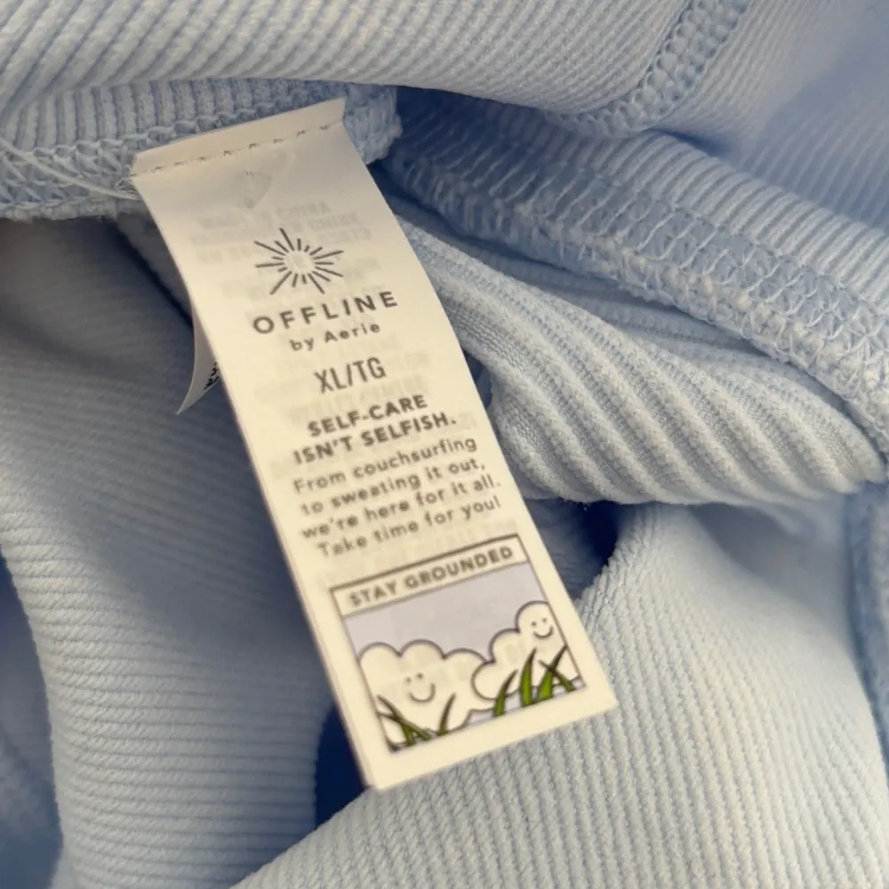 NEW Aerie Offline Light Blue Ribbed‎ Hi-Rise Seamless 7/8 Leggings Size XL - Image 6