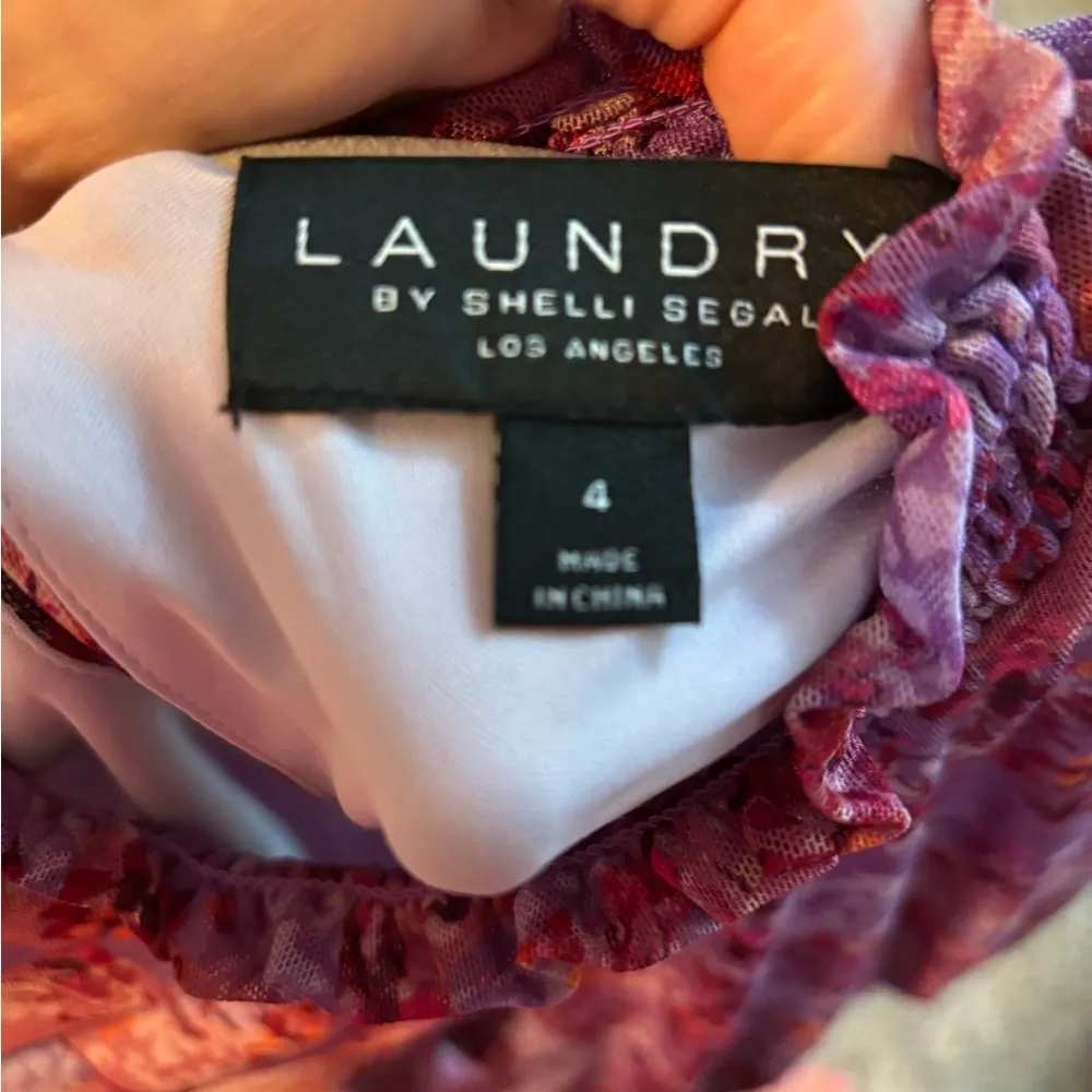 Laundry by Shelli Segal Long Sleeve Floral Chiffon Dress​ - Image 8