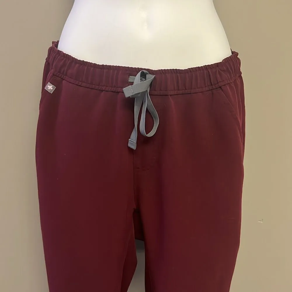 FIGS Burgundy Women’s Pull-On Pockets Elastic Waistband Drawstrings- Medium - Image 4