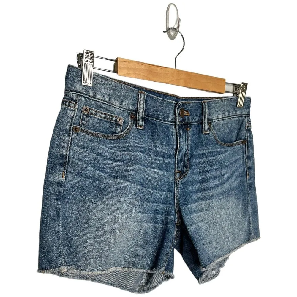 J Crew Shorts Womens 26 Cut Off Raw Hem Wiskerking Boho Denim Jean Blue - Image 5