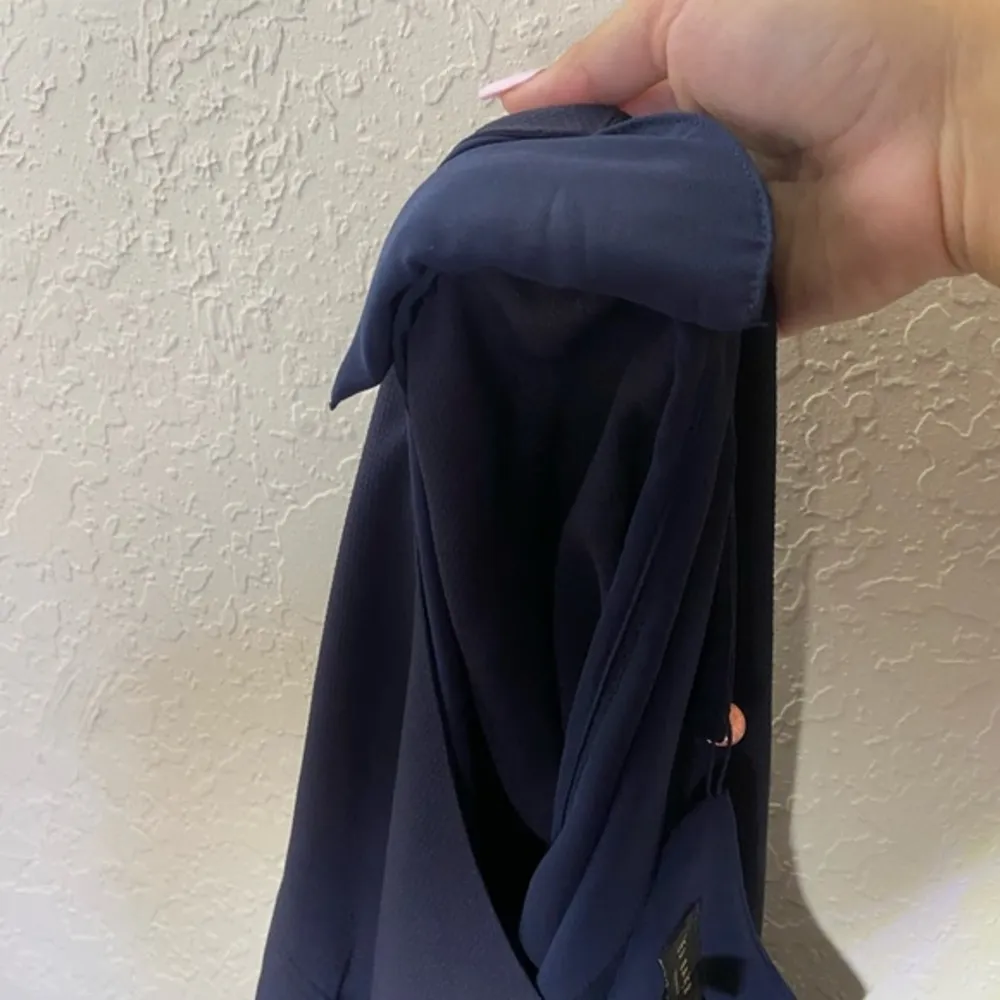 Ted Baker London‎ Dark Blue Short Sleeve Blouse With Padded Shoulders ( 4 ) - Image 8