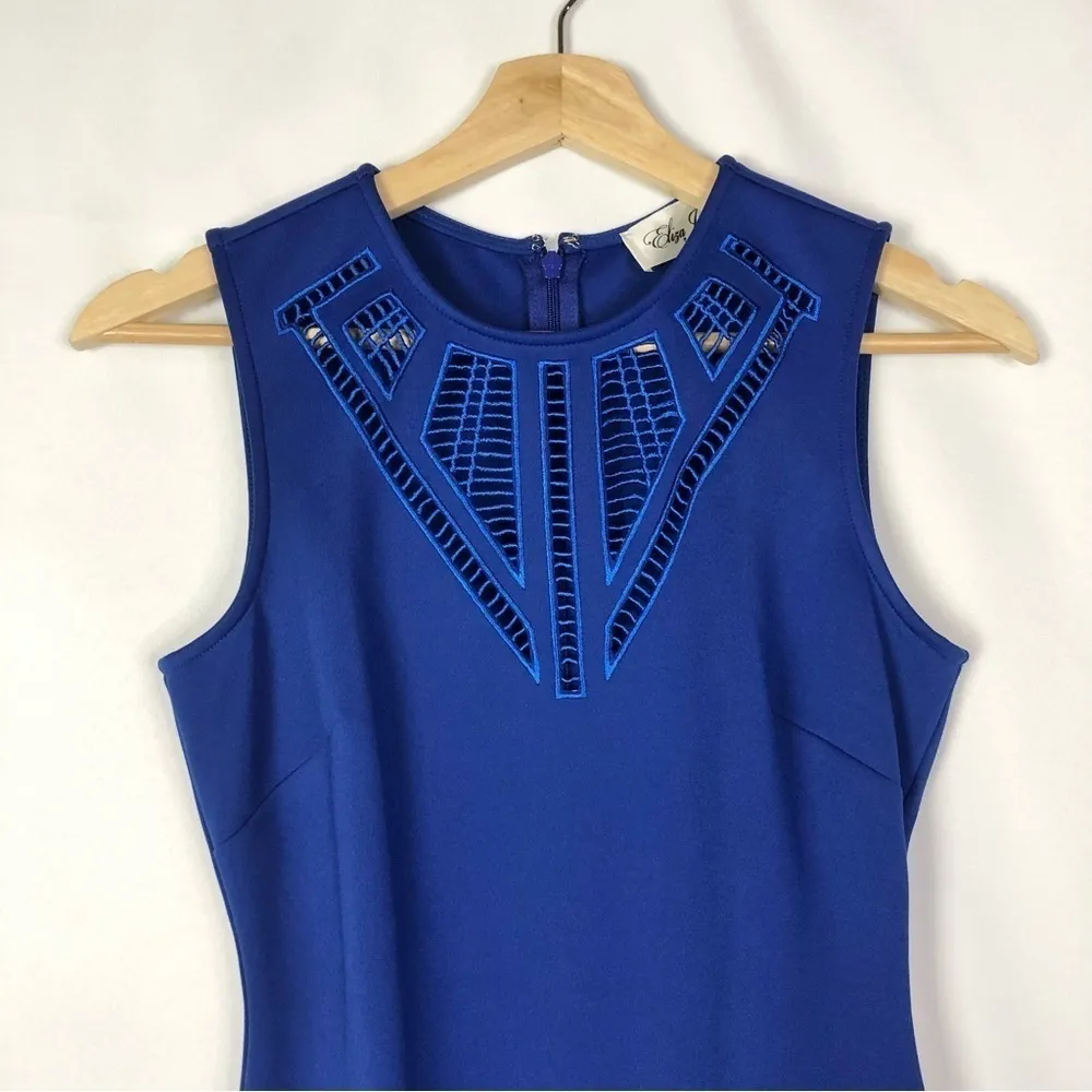 Eliza J Cobalt Blue Cut Out Sleeveless Sheath Mini Dress 2 - Image 4