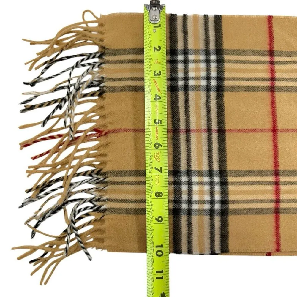 Cashmink Nova Check Pattern Scarf NWT Tan - Image 4