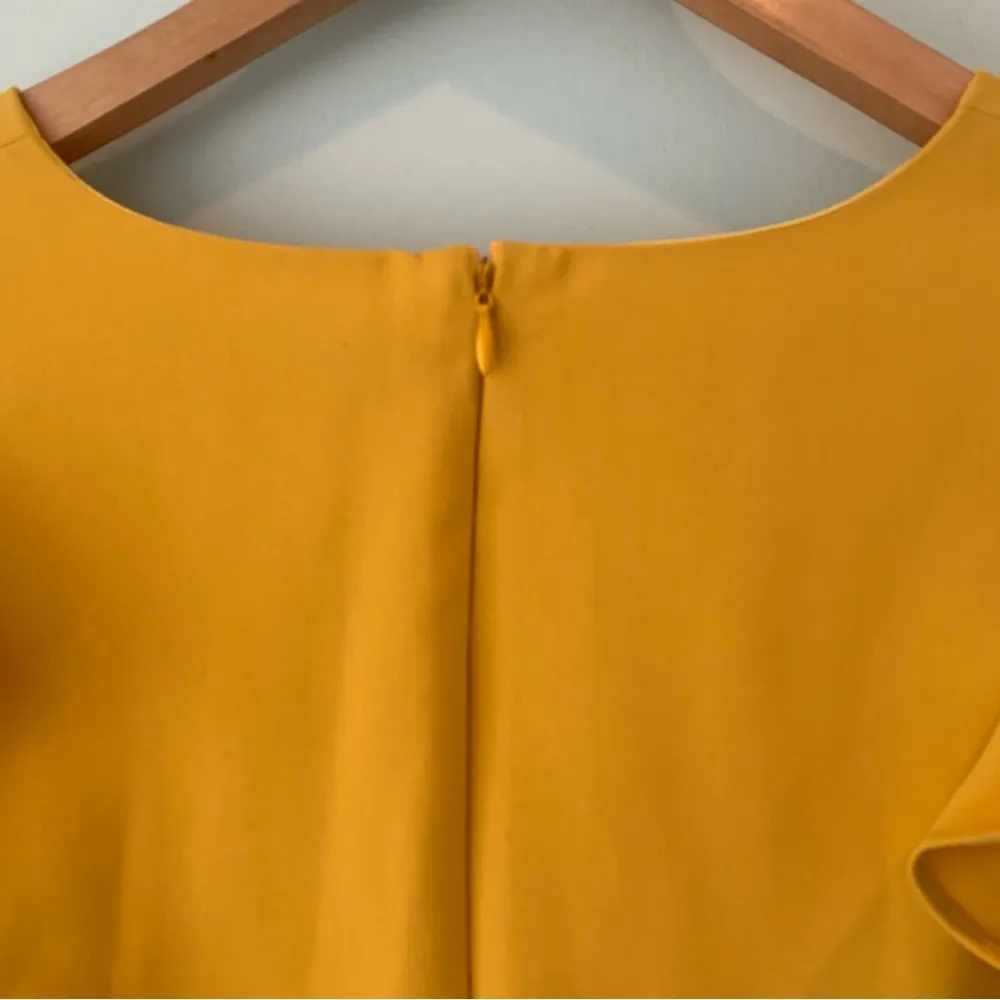 Lulus New Adventure Yellow Gold Embroidered Skater Mini Dress Large L - Image 11