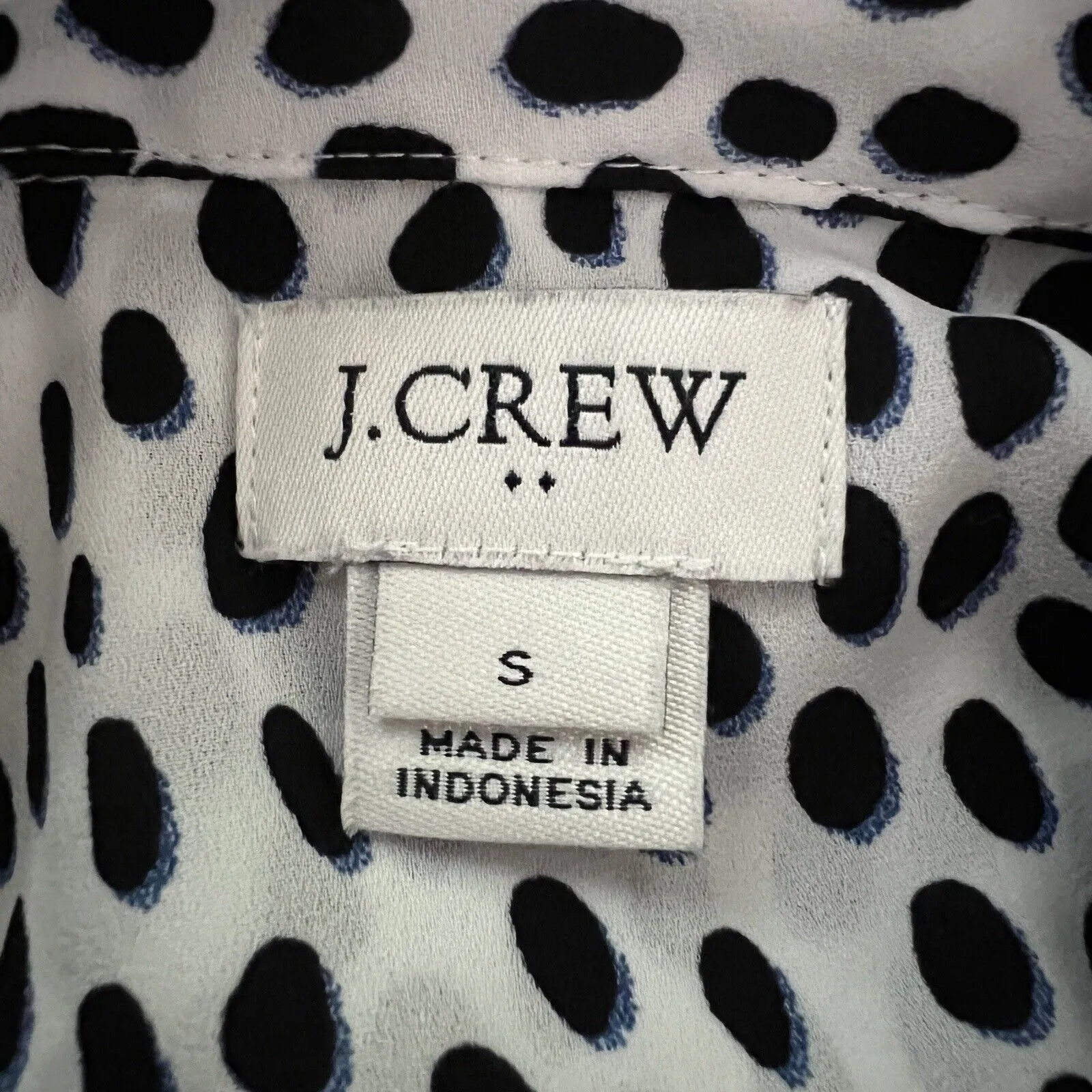 J Crew Shirt Womens Small Navy White Oncilla Print Button Up Work Casual Preppy - Image 7