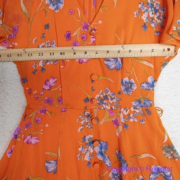 NEW‎ CALVIN KLEIN Women's V-Neck Short-Sleeve Chiffon A-Line Dress - Image 10