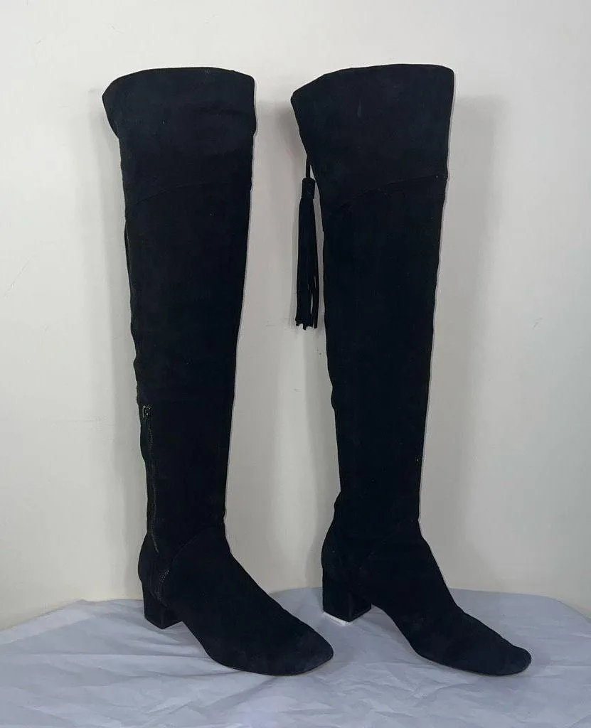 Nine West Over the Knee Suede Tassel Boots - Image 2