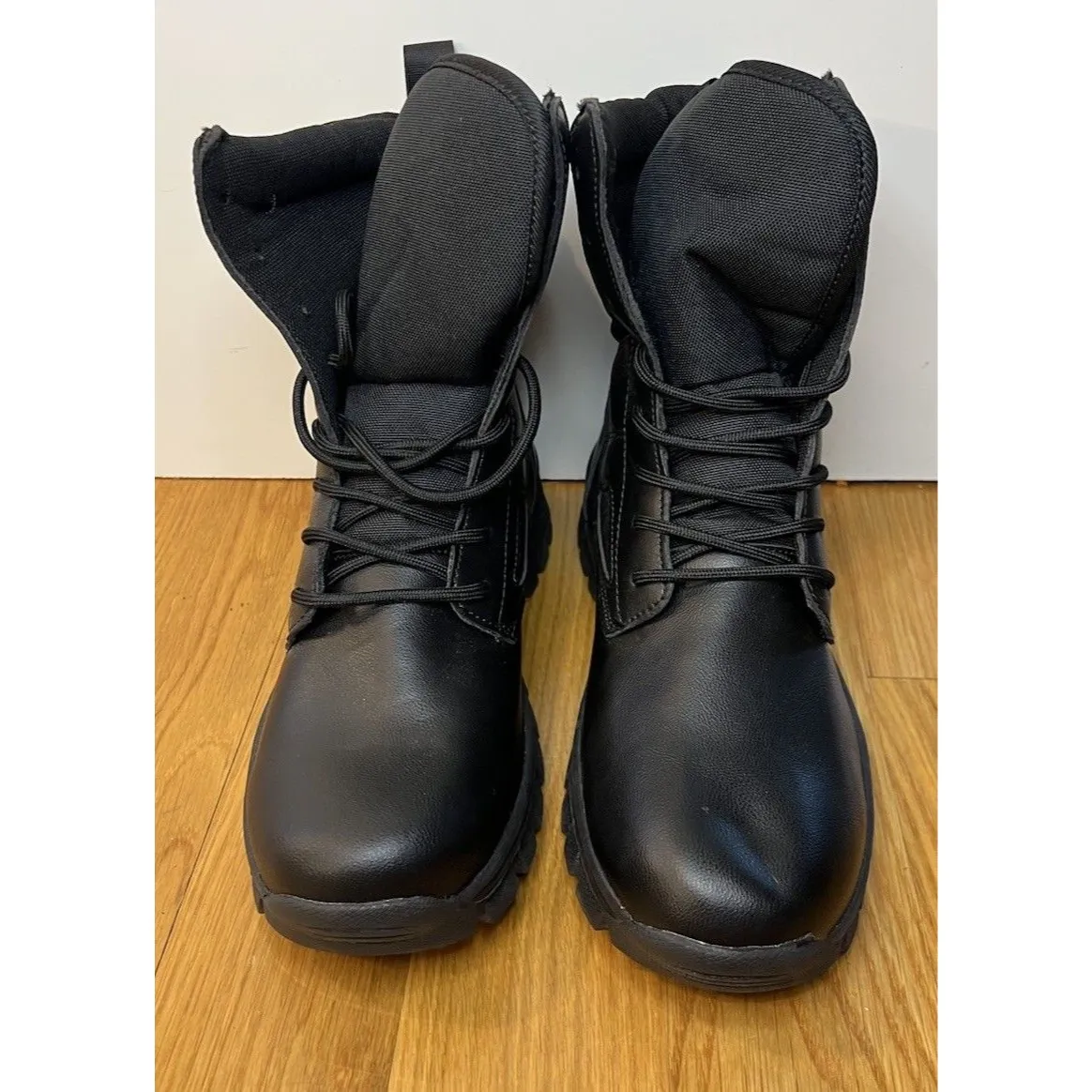 Women’s Faux Leather Lightweight Black Tactical Boots Size 43 US Size 12 NEW - Image 3
