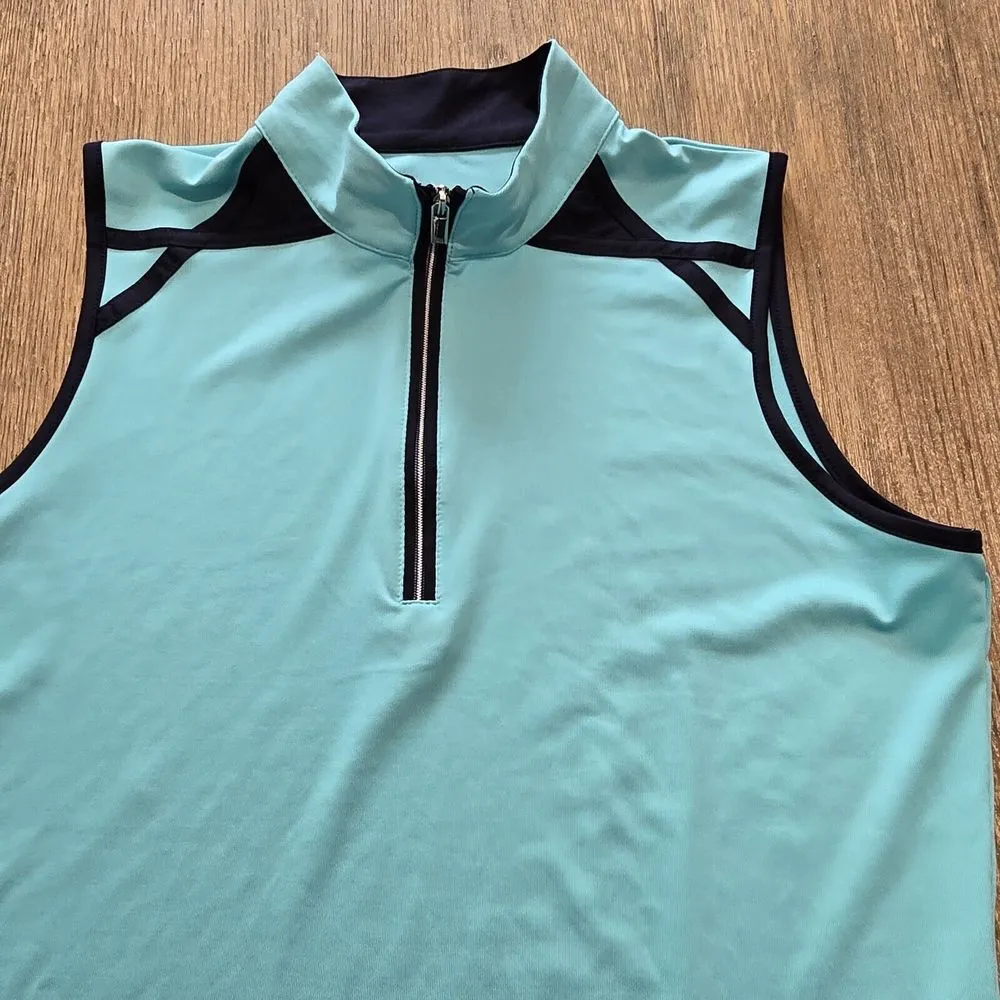 Tail Sleeveless V Neck Top Tank Top Blouse Teal Women's Size MED Golf Pickleball - Image 8