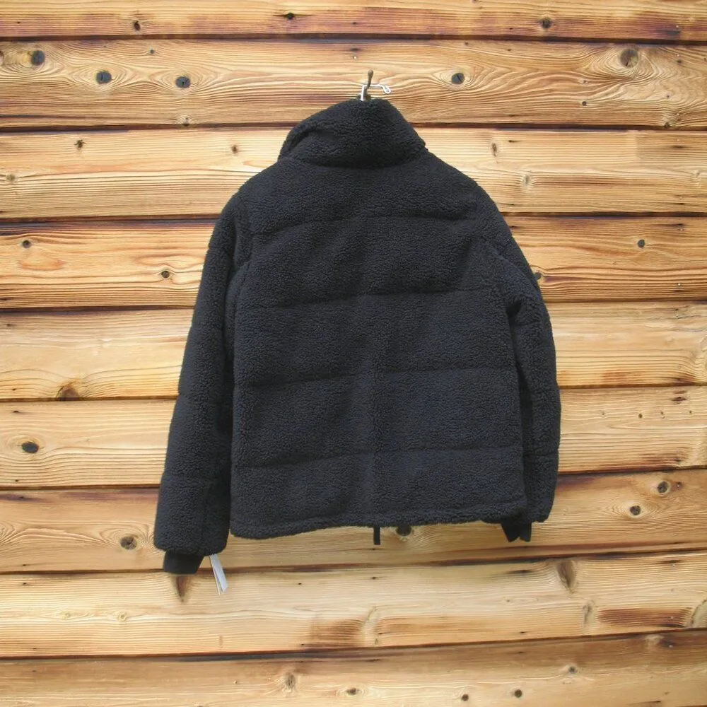 NWT Womens S13 SAM Faux Sherpa Black Coat Jacket Size M - Image 8