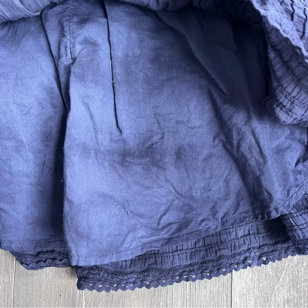 Aerie ~ Blue Tie Dye Lace Ruffled Lined Mini Skirt ~ XS unfinished waist - Image 4