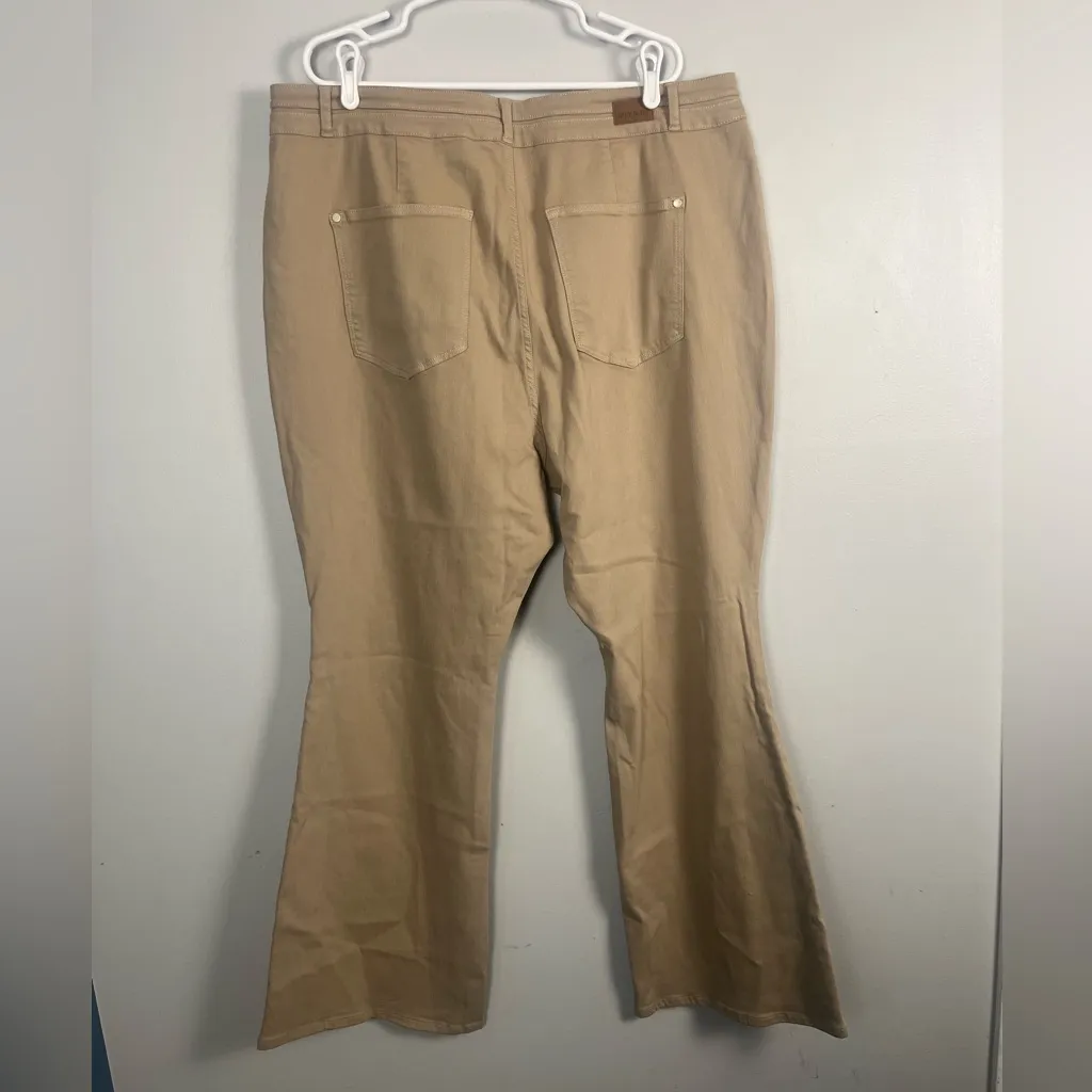Judy Blue High Waist Tummy Control Flare Stretch Jeans in Khaki size 24W - Image 5