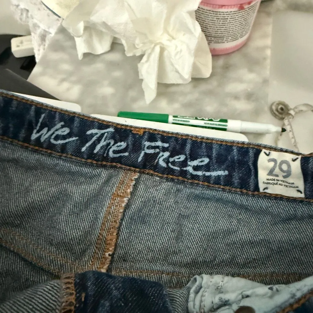 Free People Women’s 29 Bailey Frayed Raw Hem Denim Mini Skirt - Image 5