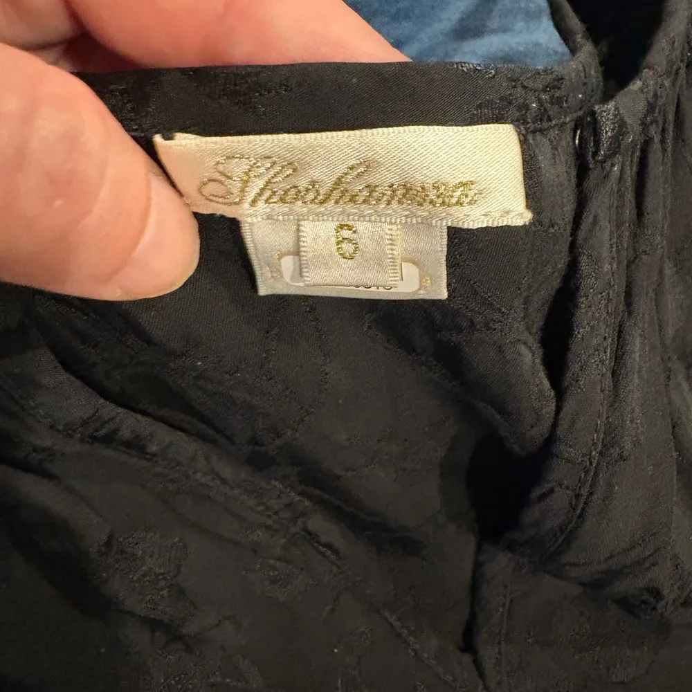 Shoshanna Ivy side ruffle jacquard mini dress black sz 6 - Image 5