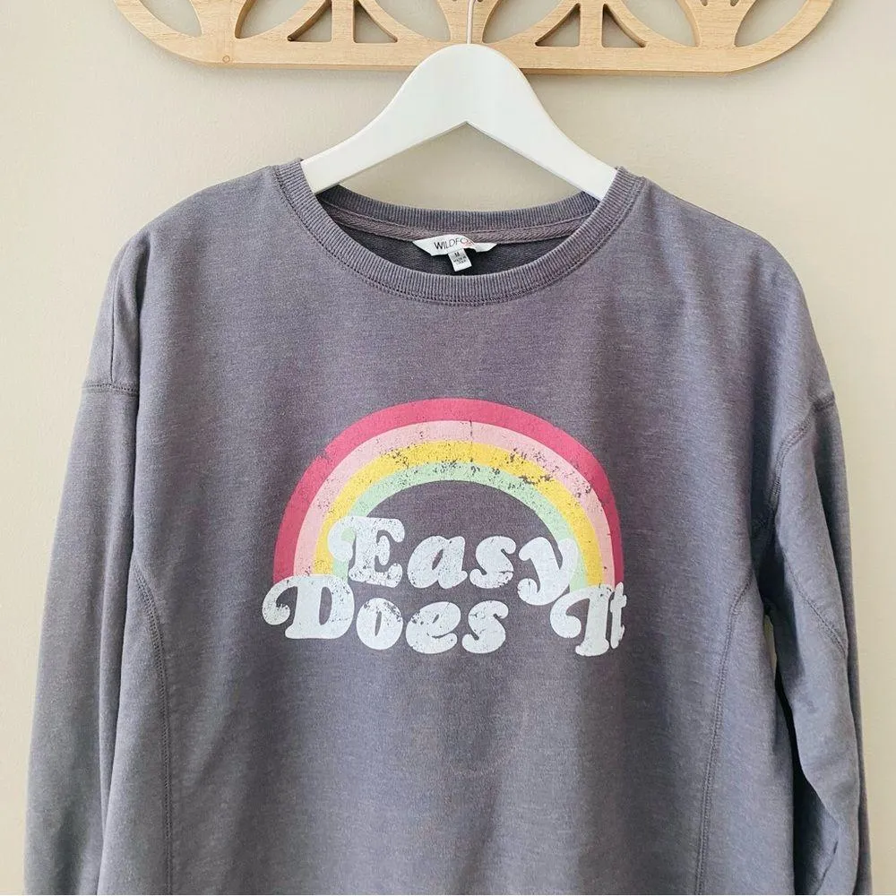 Wildfox 'Easy does it' Pullover Sweater Gray Sz Medium - Image 9