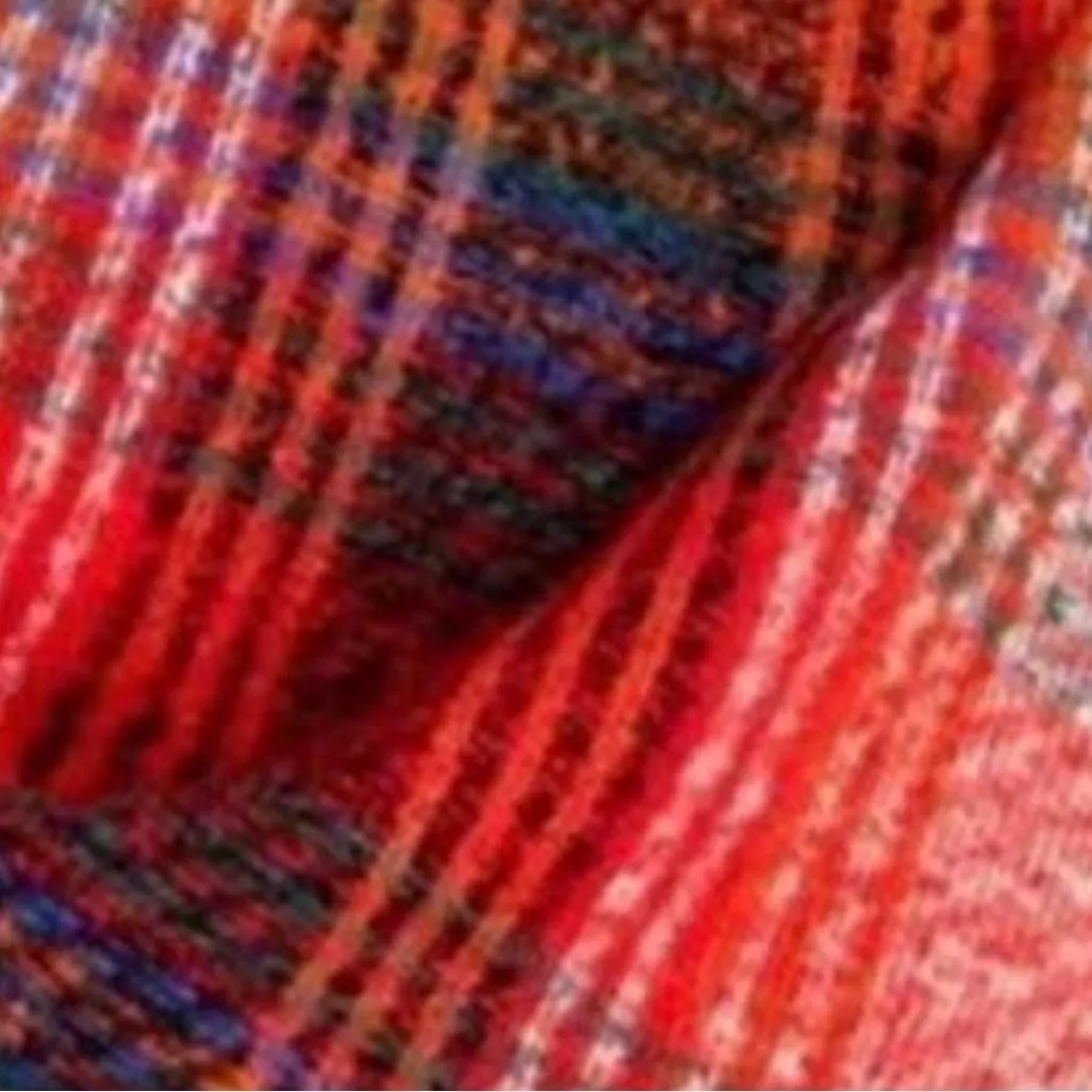 Plaid Knit Scarf‎ Orange - Image 5