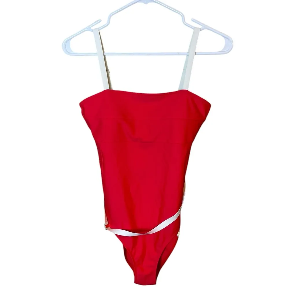 Summersalt Women’s Sz 6 Oasis One Piece Swim Suit Red Belted - Image 2