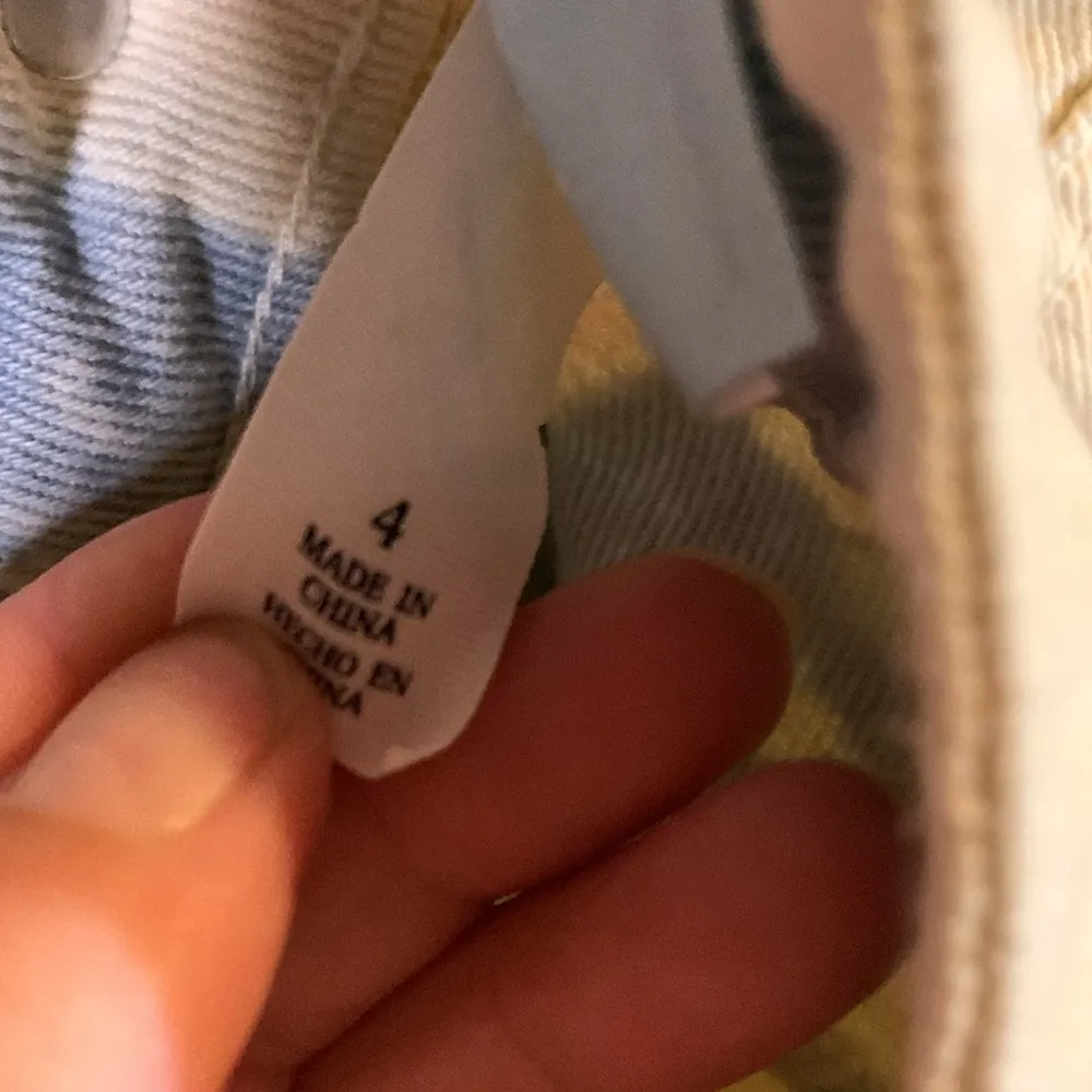 Future Collective with GKJ Blue and Cream Denim Skirt Size 4 - Image 4