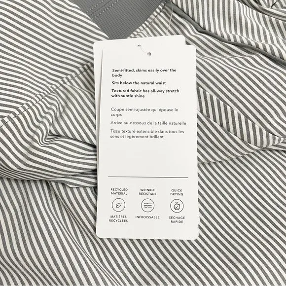 NWT Athleta Brooklyn Skort Size 14 Textured 16” Pull On Gray Ivory Stripe NEW - Image 12