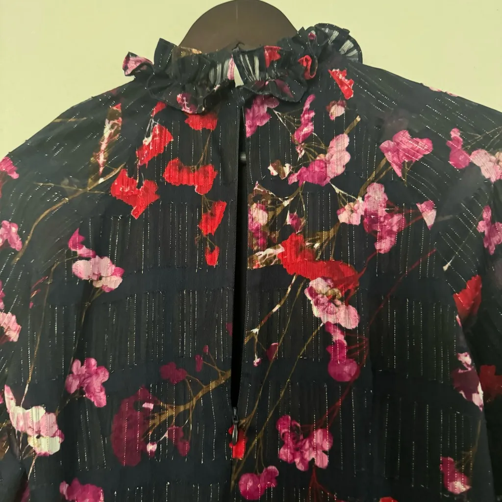 House of Harlow 1960 X REVOLVE • Mini Dress • Long Sleeve • Navy Floral • Niles Blue Size M - Image 12