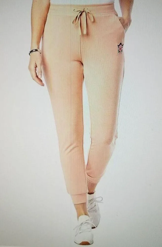 Badgley Mischka French Terry Jogger Pants with Pockets Blush Pink Women's Size M - Image 11