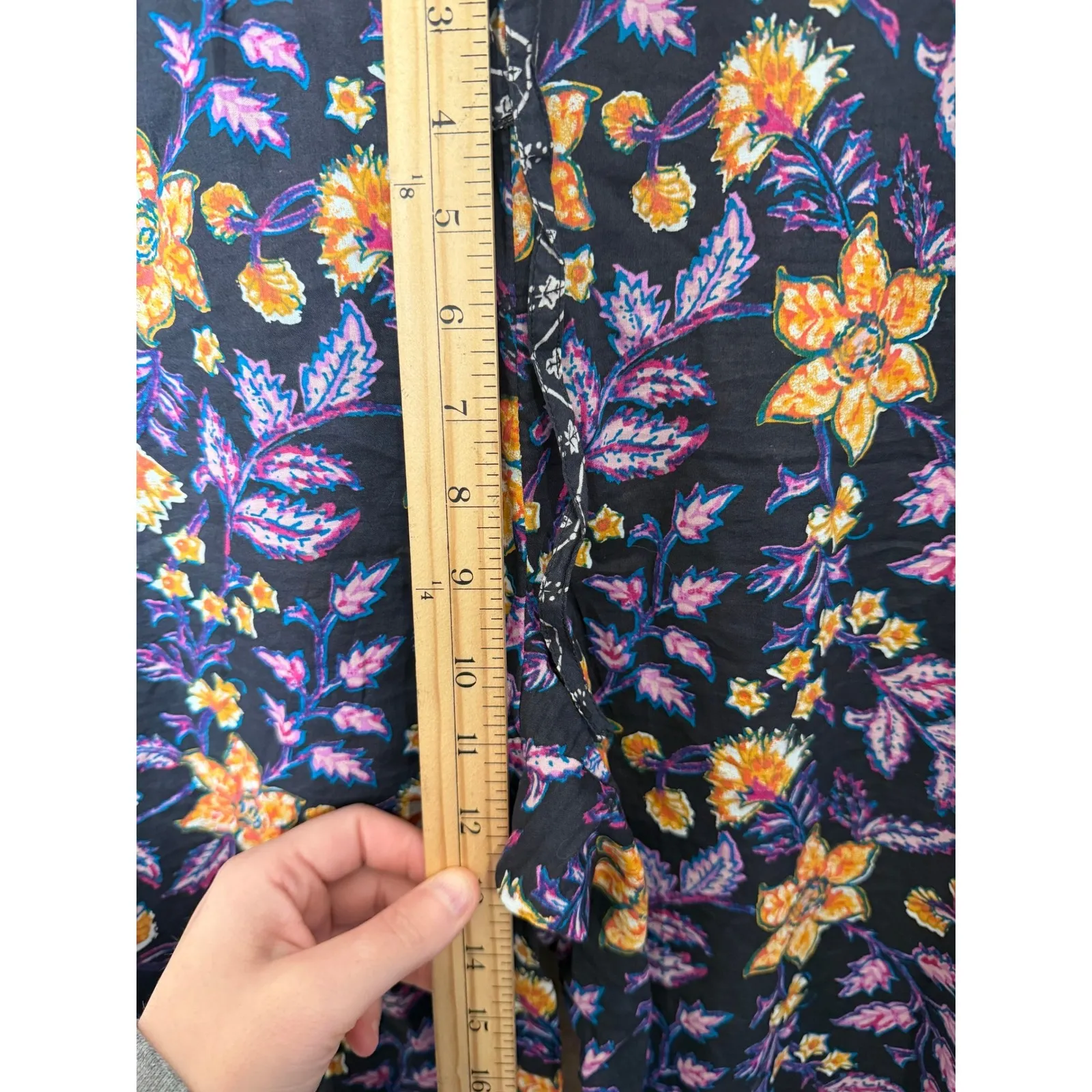 Sundance Leia Floral Print Cotton Cropped Pants Women's Size Petite XL‎ Boho - Image 4