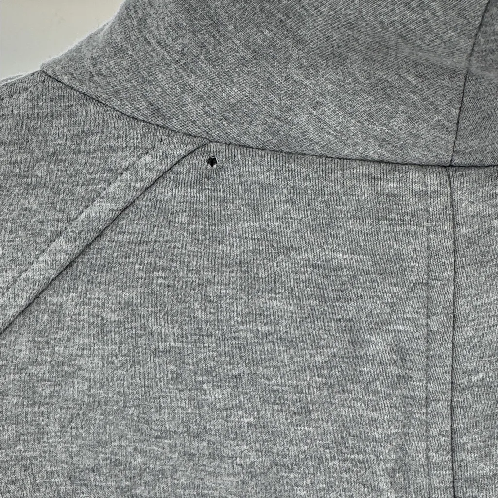 Vince Heather Gray moto cropped jacket M cotton knit scuba contemporary neutral - Image 4