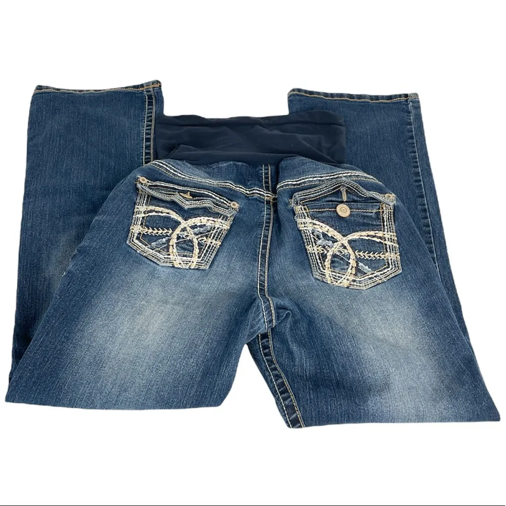 Wallflower Bootcut Full Panel Maternity Jeans, Blue, Large - Image 4