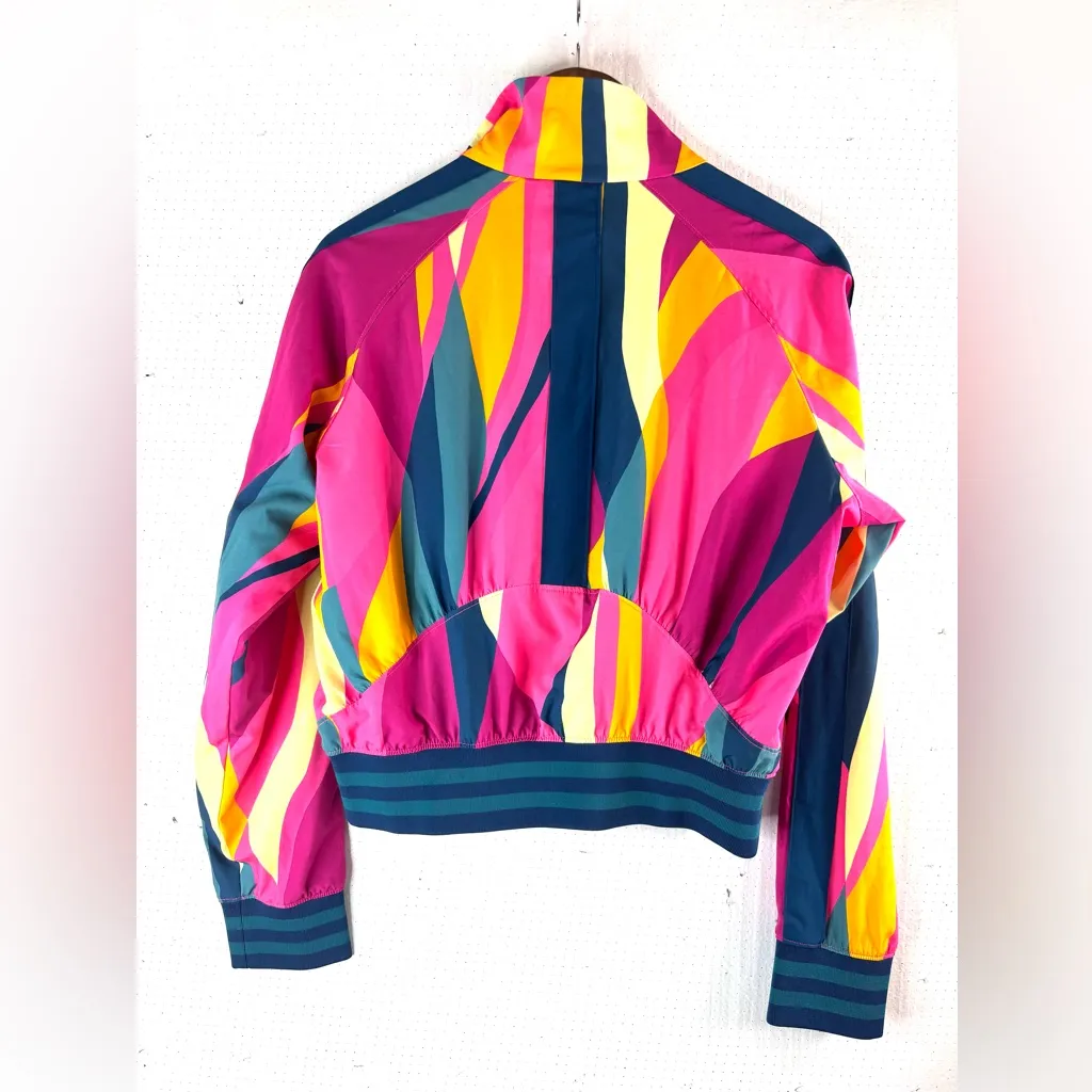 Tek Gear L Abstract Zip Front Bomber Athletic Top Warm Up Jacket - Image 2