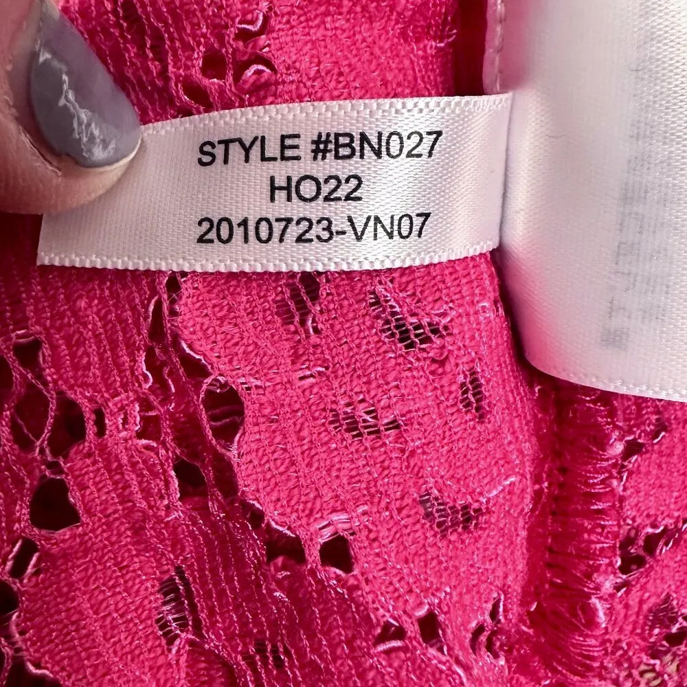 NWOT J Crew Scalloped Eyelet‎ Lace Mock Neck Fringe Hem Blouse in Pink Size 14 - Image 10