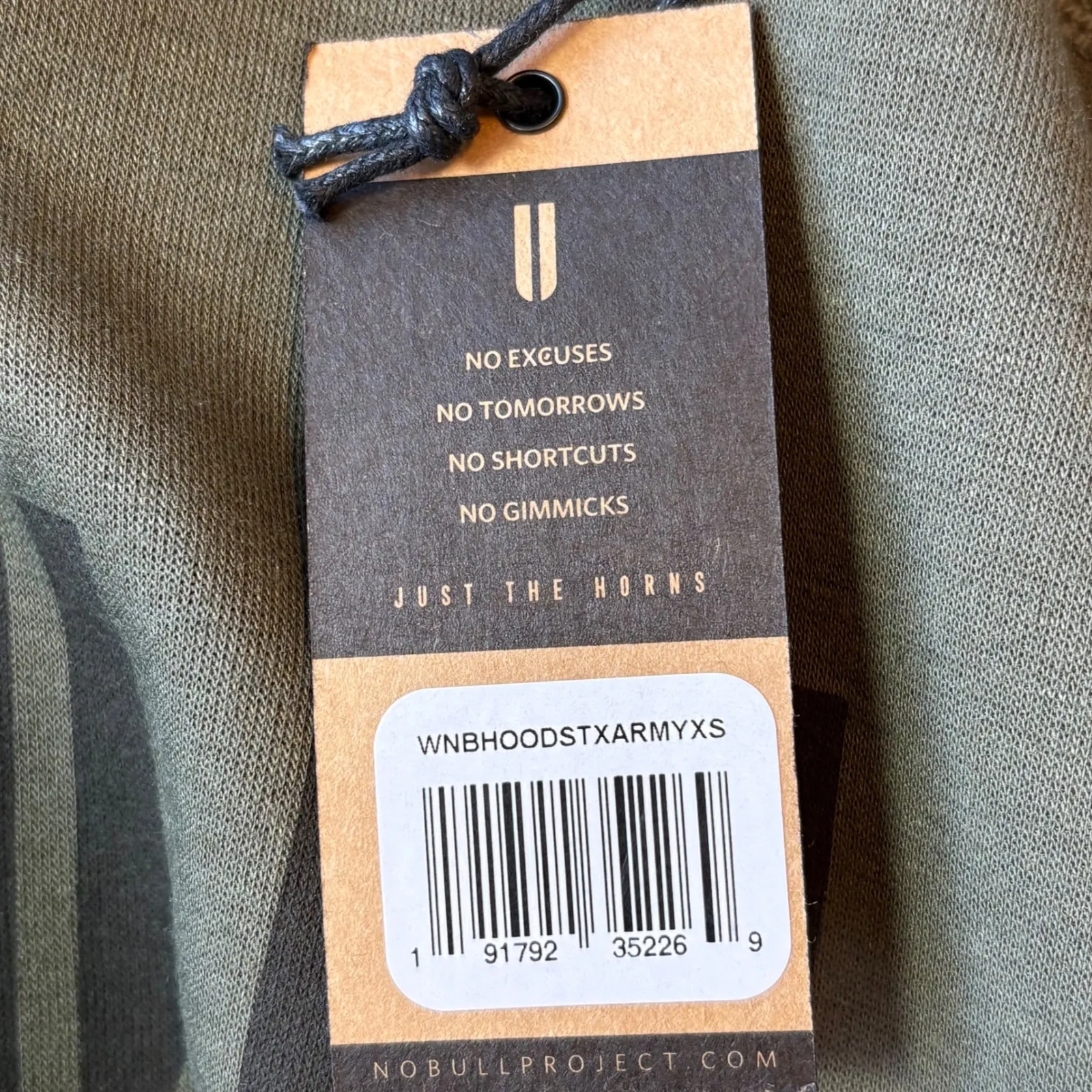 NWT‎ NOBULL Olive Green Hoodie Sweatshirt XS Just The Horns Logo - Image 10