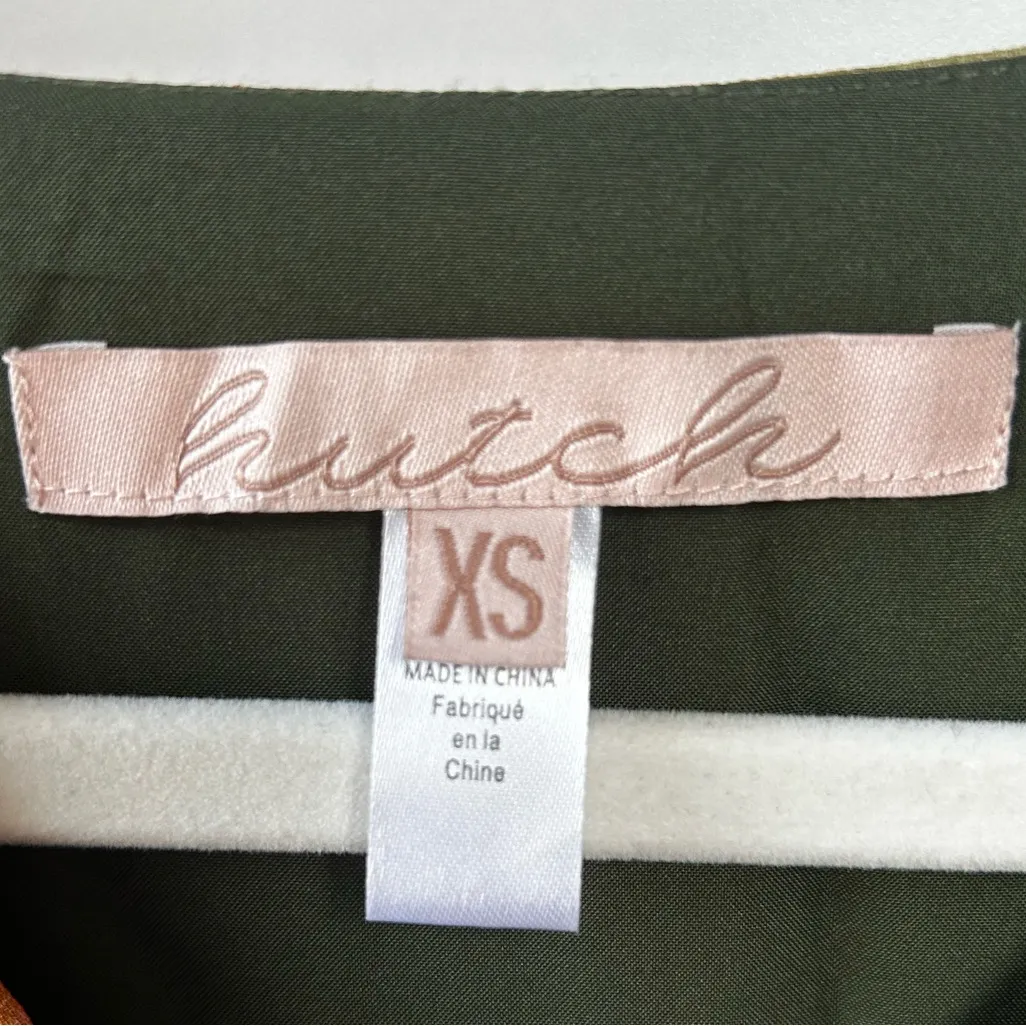 Anthropologie Hutch Geo Wrap Maxi Dress in Green/Pink Combo Boho Size X-Small - Image 5