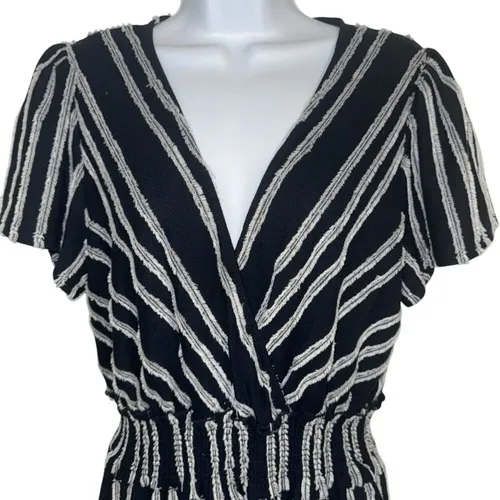 Anthropologie  DOLAN Canovas Navy & White Textured Jumpsuit EUC Size‎ Medium - Image 2