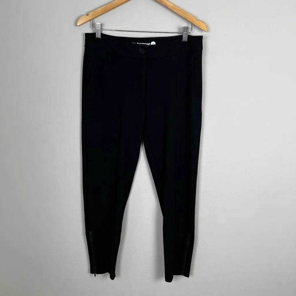 Betabrand Pants Womens Large Petite Black‎ Ankle Zip Ponte Center Seam Slim Leg - Image 2