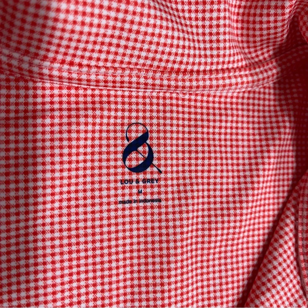 Lou and grey sleeveless collared cropped tennis golf active top red gingham Med - Image 2