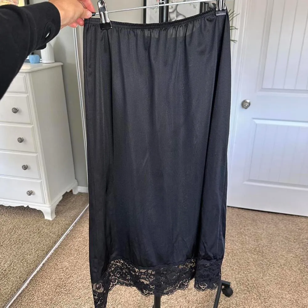 Women's Black Lace Slip Skirt - Image 4