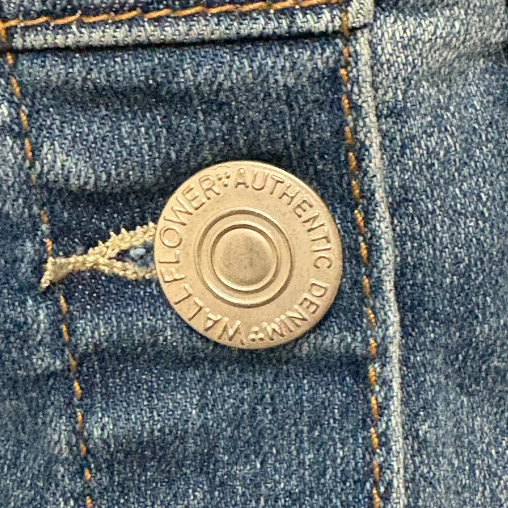 Wallflower Blue Denim Jacket with Plaid Accents,Size M Size M - Image 11