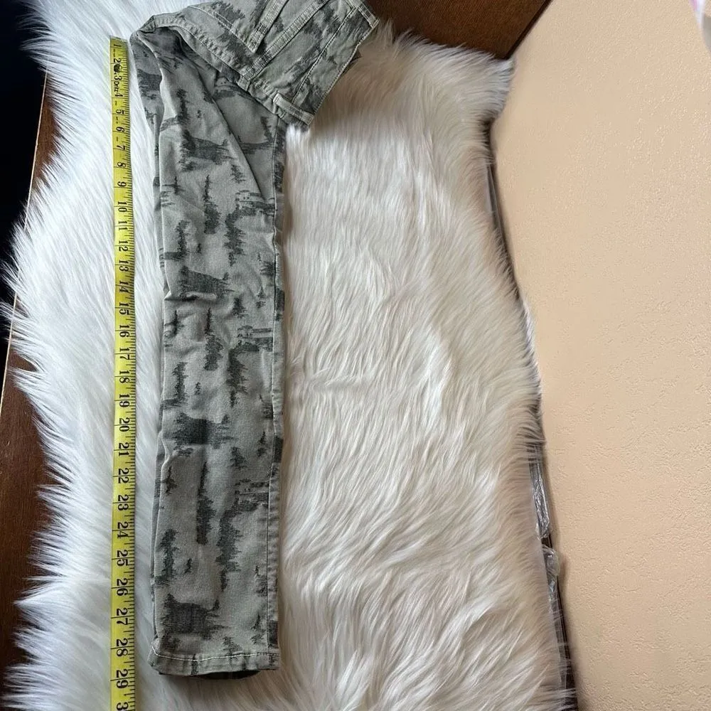 Free People Green & Khaki High Rise Skinny Long and Lean Jeans Size 26 - Image 5