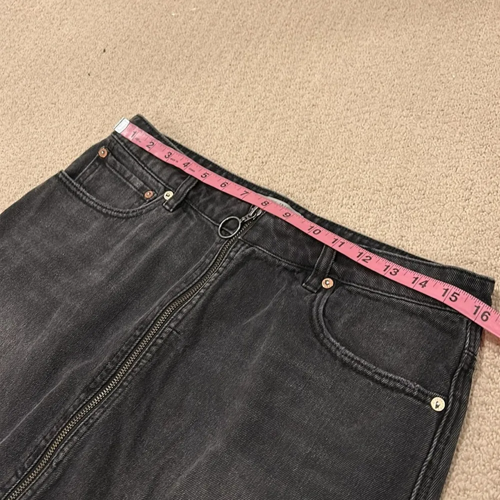 Free People Black Denim Zip Up Skirt - Image 5