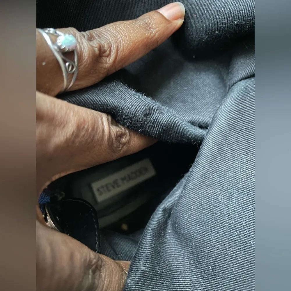 STEVE MADDEN P-Loops Knee High Boots Women’s Size  9 Leather Black Grey - Image 2