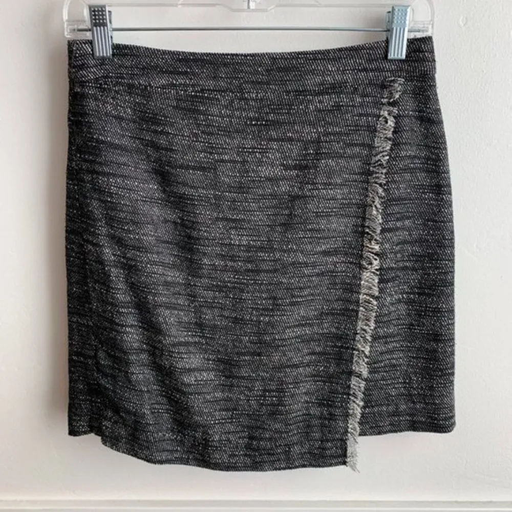 Loft Ann Taylor  Black Heather Twill Skirt - Image 2