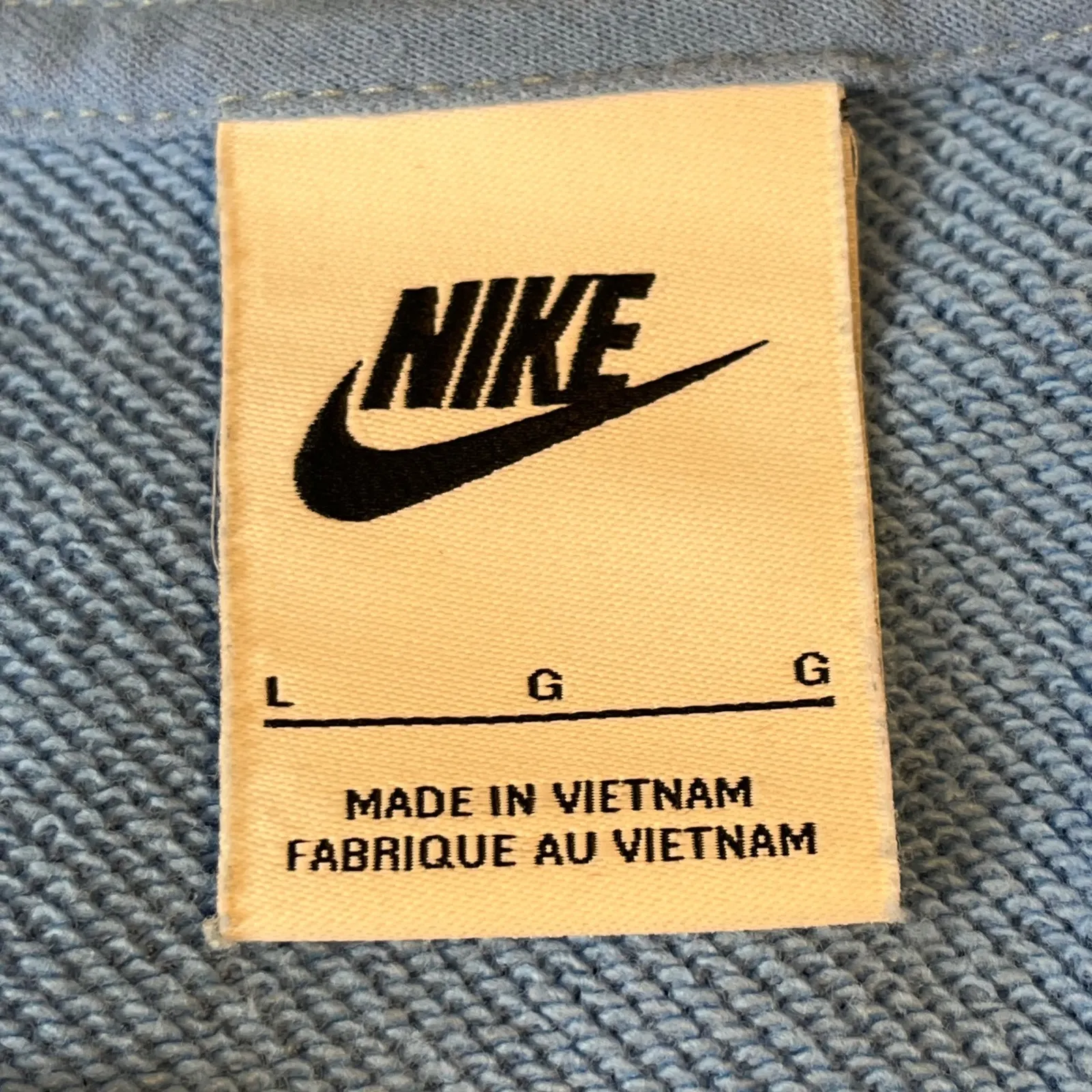 Nike  Blue Crop Sweatshirt Drawstring Hem Swoosh Pullover‎ Top Large - Image 4