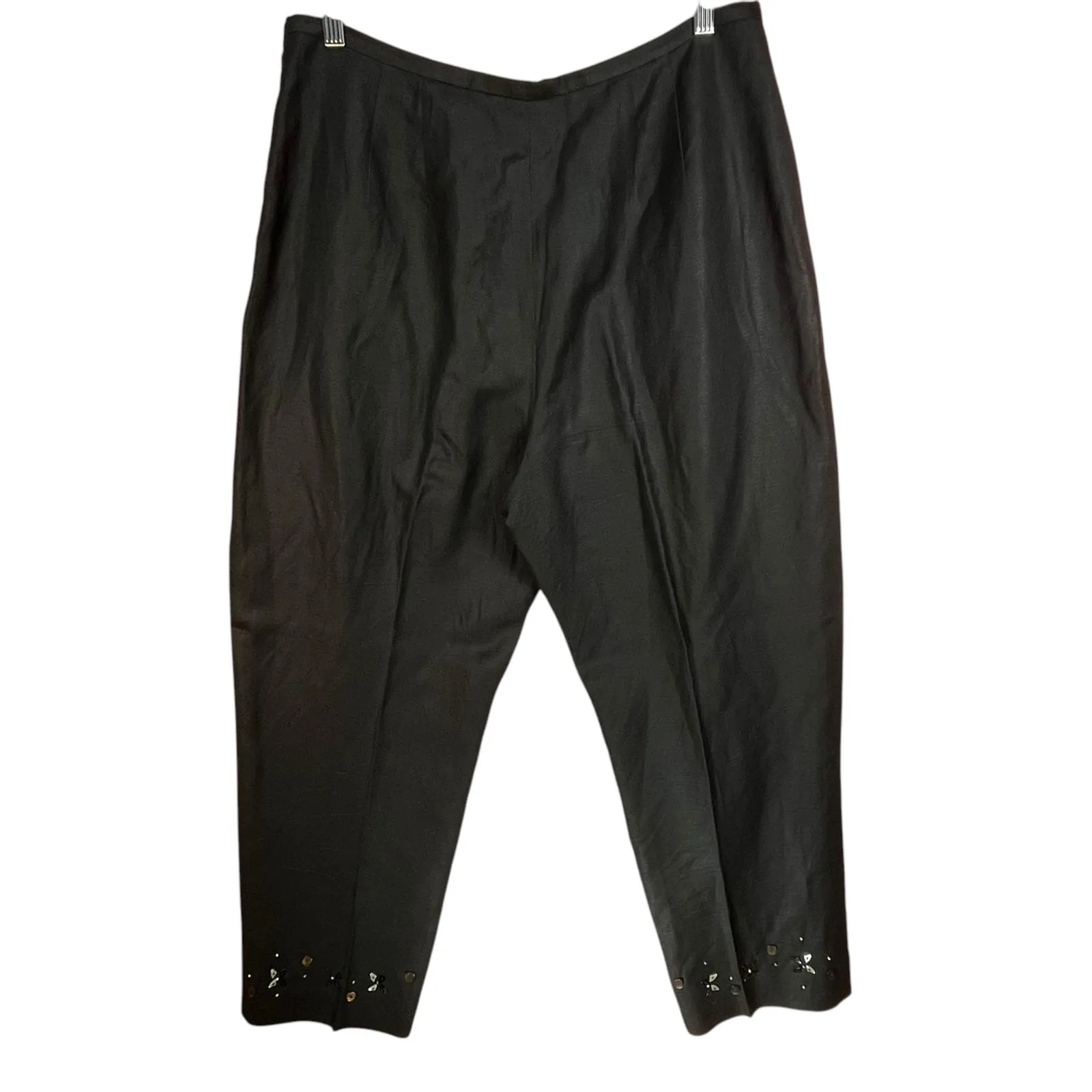 Yves Cossette DEPECHE Mode Vintage Womens Black Linen Rayon Blend Pants‎ 14 - Image 3