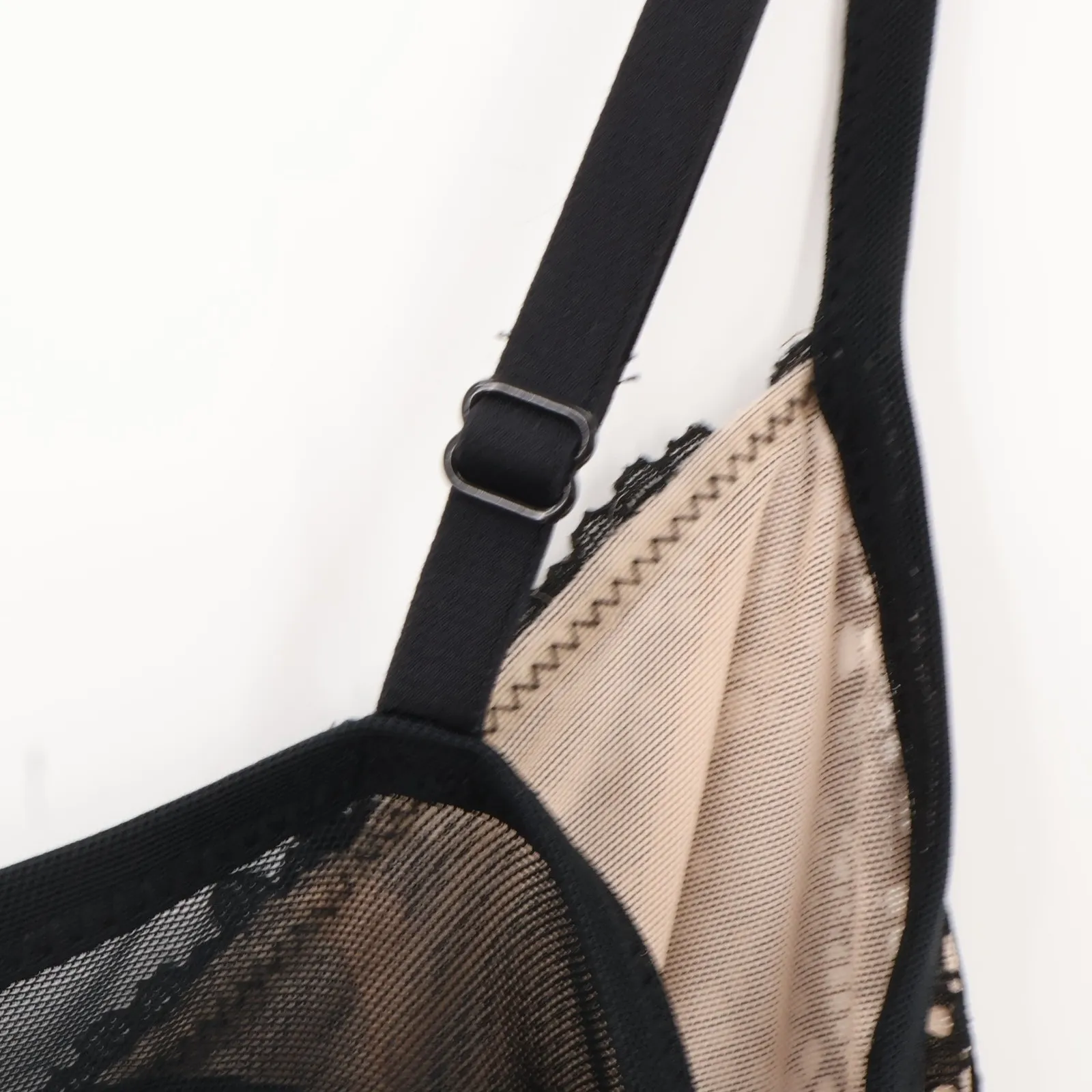 Black Lace Sheer Babydoll Chemise Cami Top Womens Whimsigoth Fairy Grunge Size S - Image 9