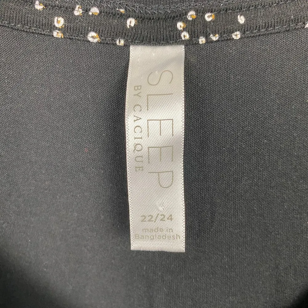 Lane Bryant Cacique Black Star Gazer Long Sleep Shirt Sz.22/24W - Image 6