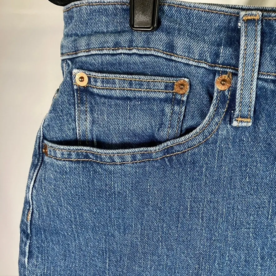 J Crew Denim Skirt Button Front Mini‎ Skirt Women's Size 28 Blue Jean Classic - Image 2