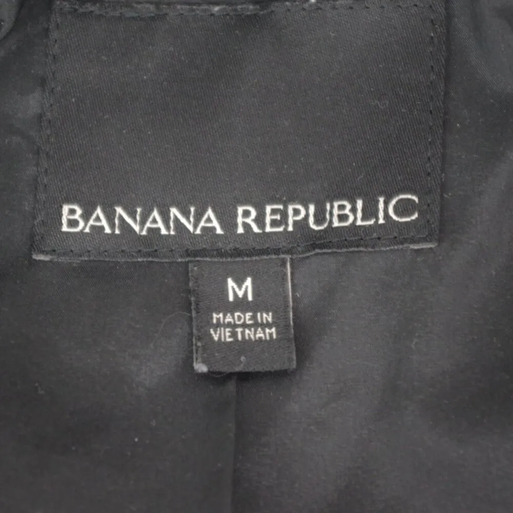 Ladies' Black Canvas Asymmetrical Zip Motorcycle Style Jacket Medium - Image 3