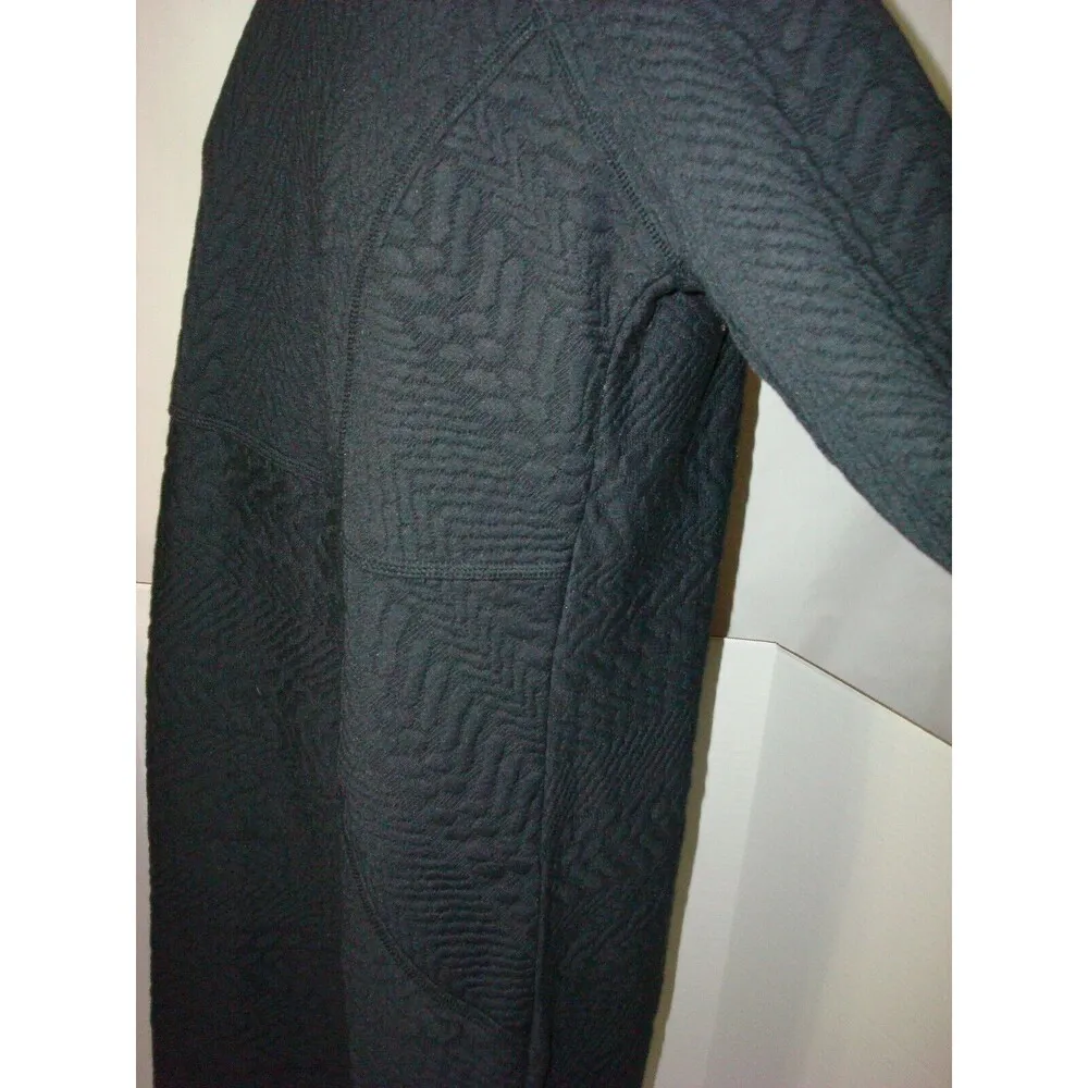 New Womens NWT PrAna Macee Black Dress M Textured Jacquard Long Sleeves Zipper - Image 6