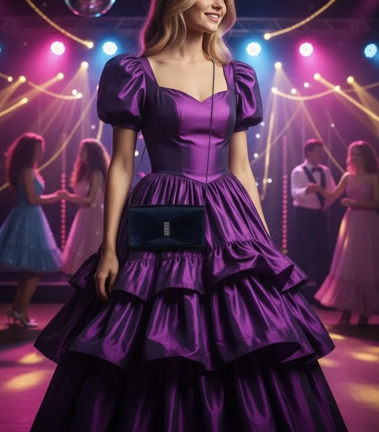 Vintage Rizman Ruzaini Black Satin Rhinestone Prom Clutch - Image 2