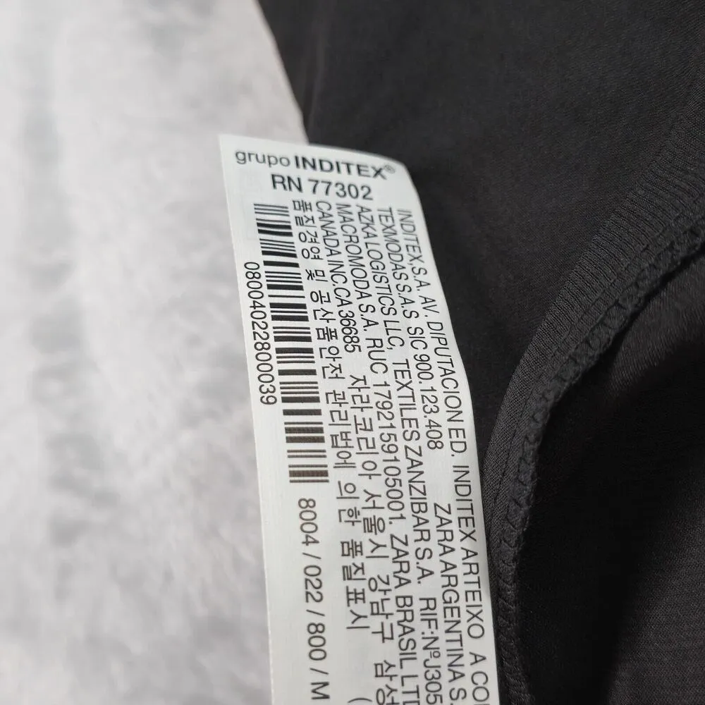 Zara Contrasting Lace Midi Dress Black Sheer Sexy Goth Punk Size Medium New - Image 15